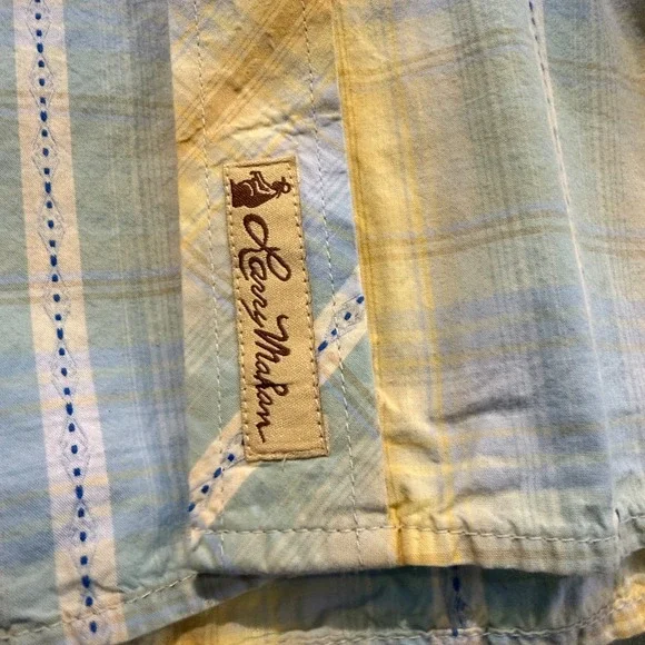 Larry Mahan Cowboy Collection Plaid Pearl Snap Shirt Men's L Western - Picture 2 of 8